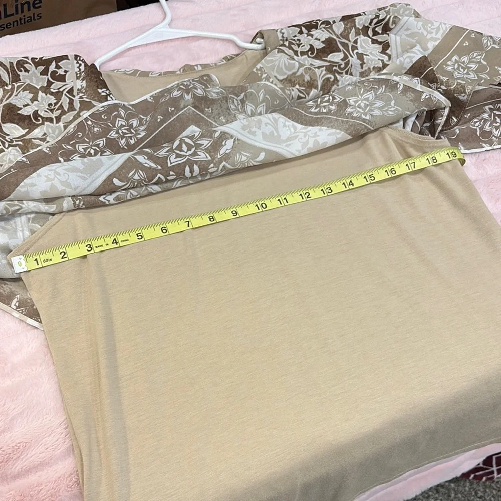 Tan & Brown Boho Floral Shawl Blouse - Picture 6 of 8